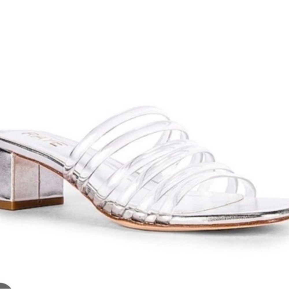 Raye slip on silver shoes